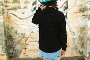 Cable Knit Cardigan *black*