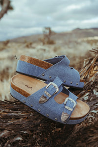 Platinum Buckles Sandals *denim*