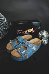 Platinum Buckles Sandals *denim*