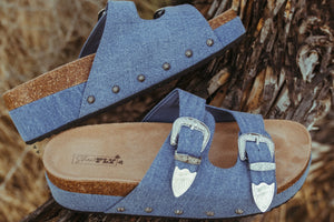 Platinum Buckles Sandals *denim*