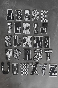 Western Letters Patches