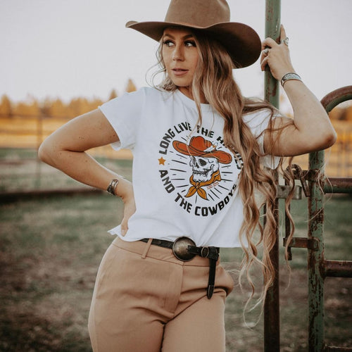 Hippies & Cowboys Skull Tee *White*